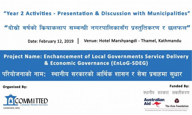 Year II Activities- Presentation & Discussion with Municipalities