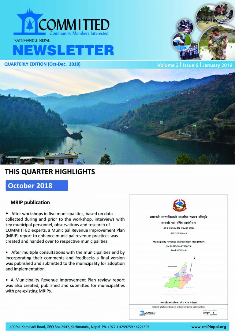 COMMITTED’s Quarterly Newsletter (Oct-Dec, 2018)