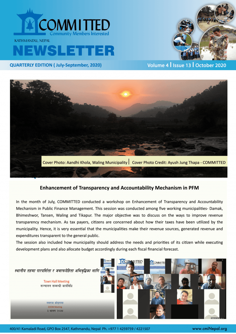 Quarterly Newsletter (July – September, 2020)