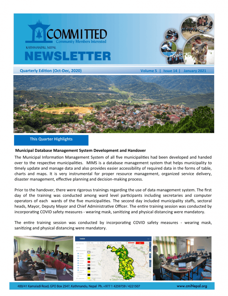 Quarterly Newsletter (Oct-Dec, 2020)
